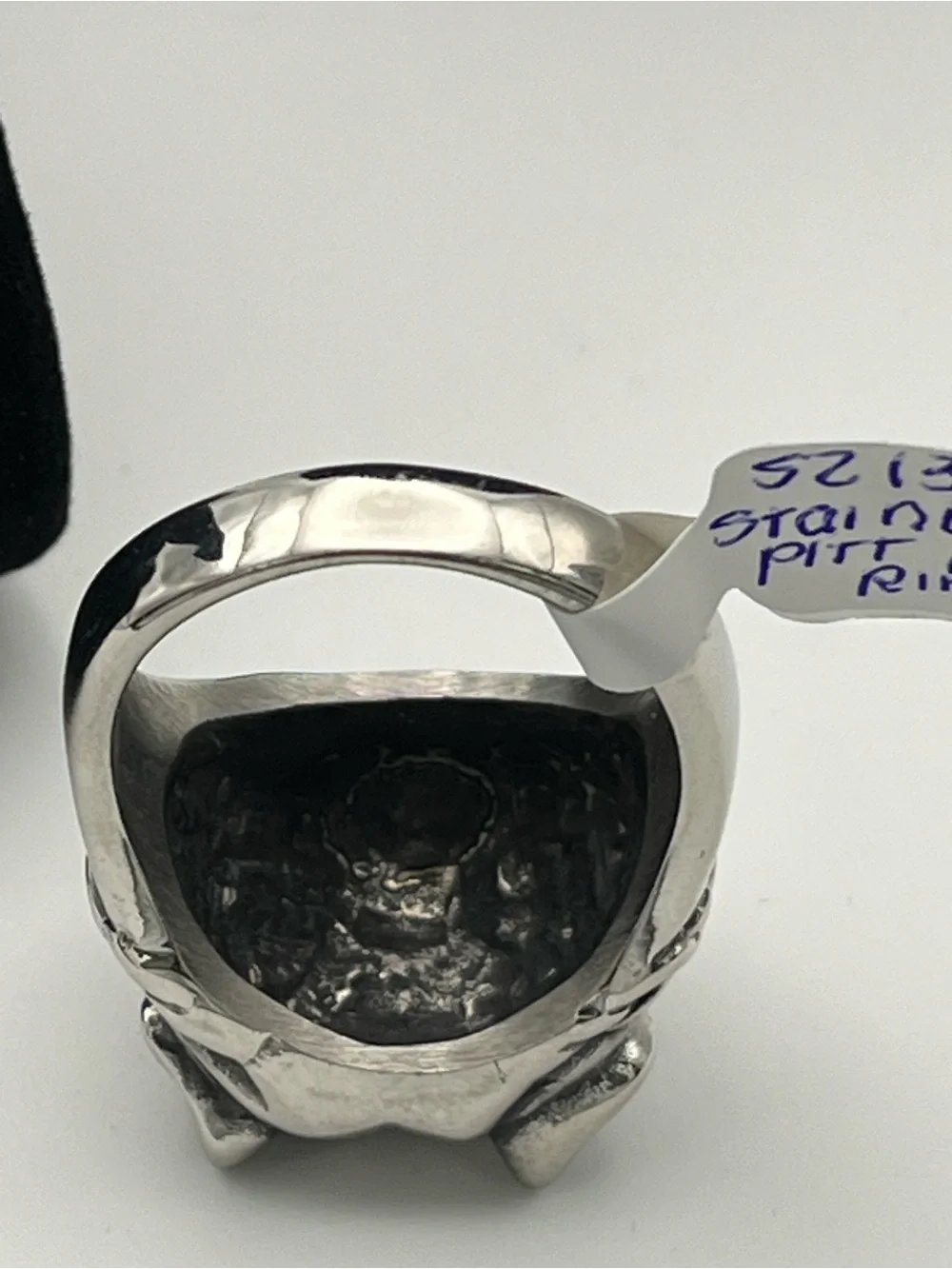 Stainless Steel Silver Pitt Bull Dog Ring